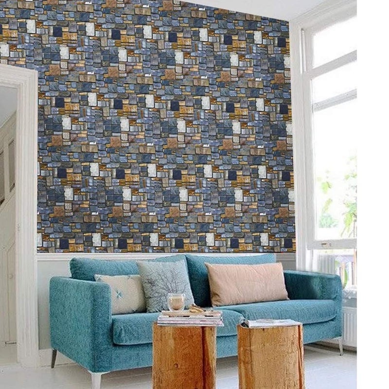 Yancorp 18"x120" Brick Contact Paper Peel and Stick Wallpaper Self-Adhesive Stone Contact Paper Fireplace Kitchen Backsplash Covers - Image 5